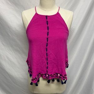 Piper by Townsen Pink Tank Top with Cute Tassels
